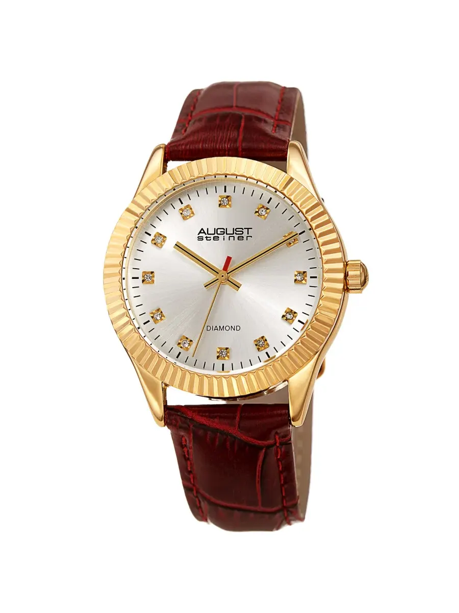 Женские часы August Steiner Quartz с серебристым циферблатом и бриллиантом AS8277RD