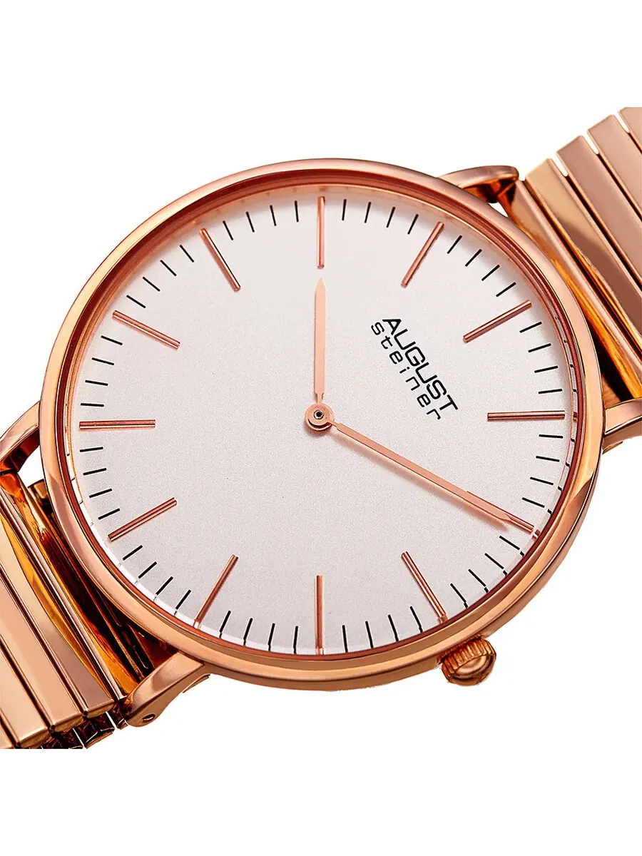 Мужские часы August Steiner Quartz с серебристым циферблатом AS8216RG — изображение 2 из 4, оттенок розовый золотистый
