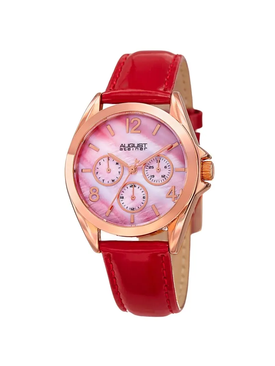 Женские часы August Steiner Quartz с красным циферблатом AS8191RD