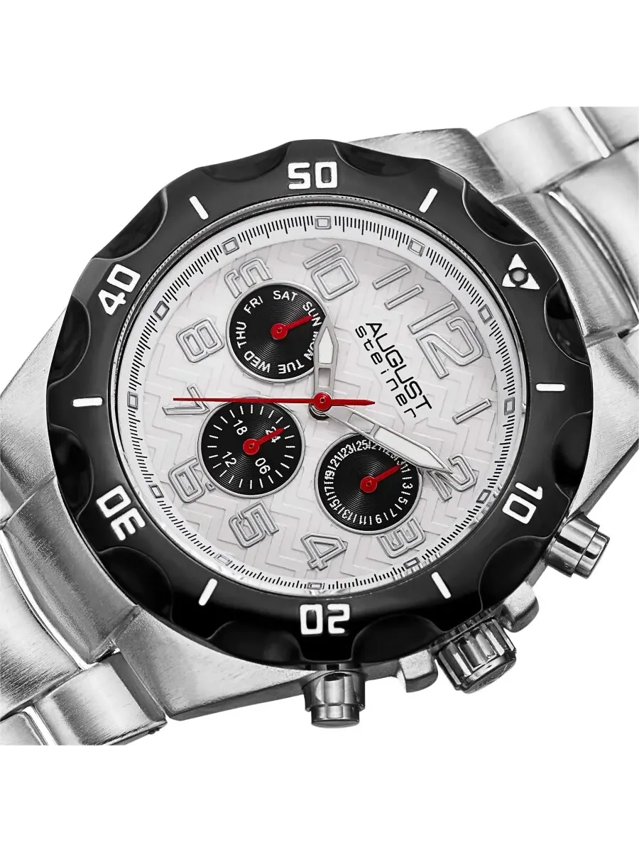 Мужские часы August Steiner Quartz с серебристым циферблатом AS8161SS — изображение 2 из 4, оттенок черный