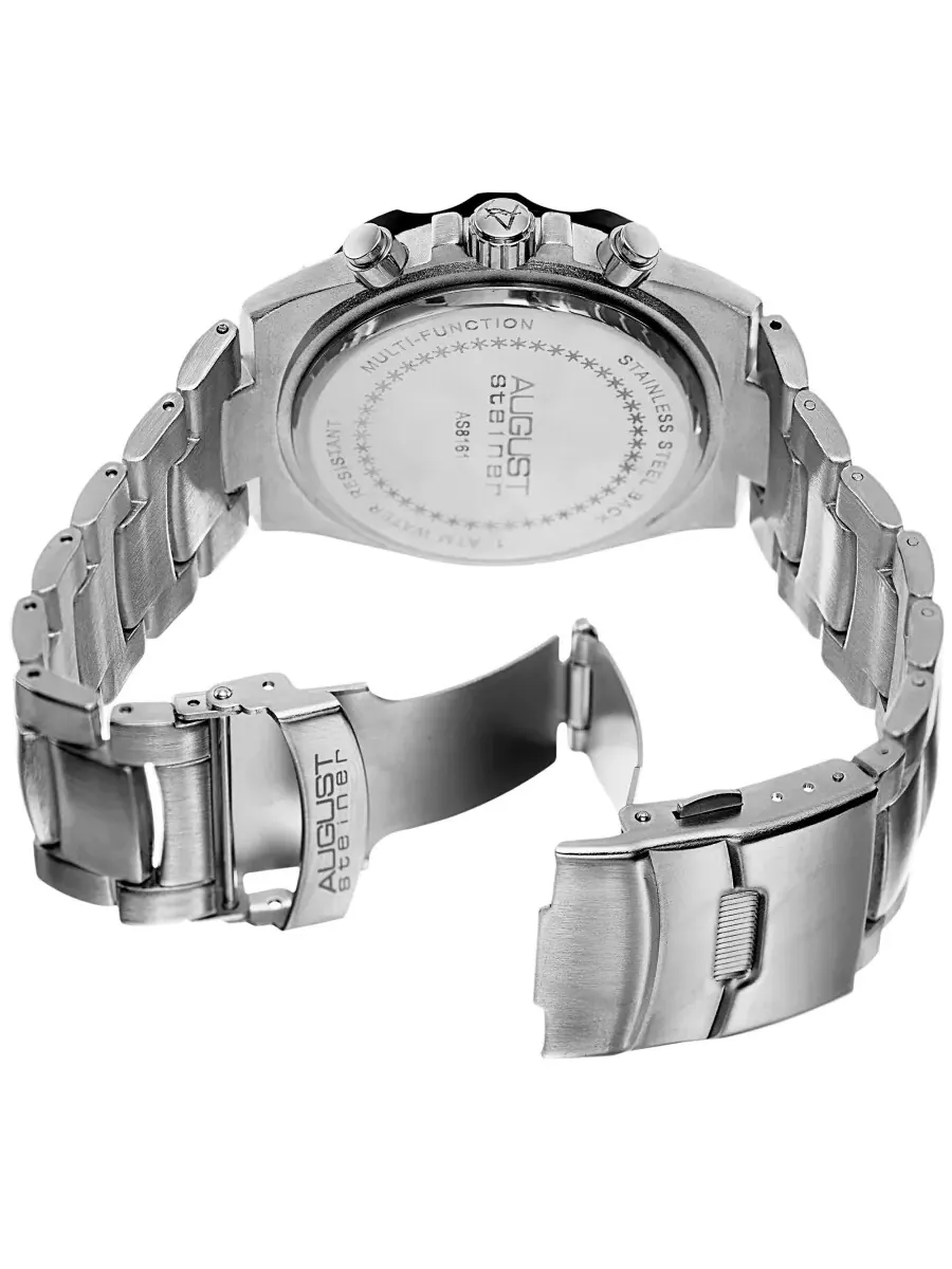 Мужские часы August Steiner Quartz с серебристым циферблатом AS8161SS — изображение 4 из 4, оттенок черный