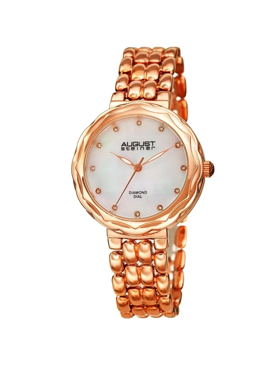 Женские часы August Steiner Quartz с белым циферблатом и бриллиантом AS8248RG