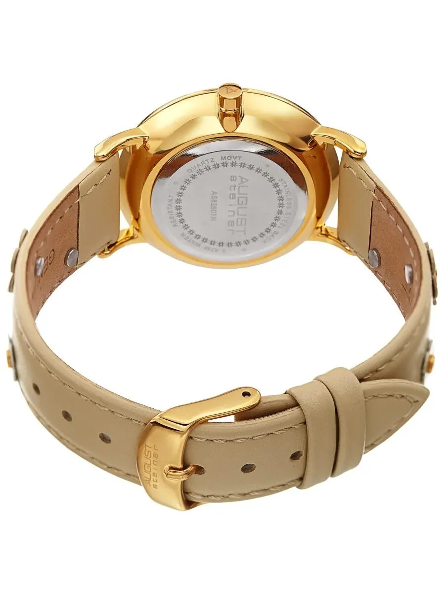 Женские часы August Steiner Quartz с белым циферблатом AS8260TN — изображение 4 из 4, оттенок золотистый
