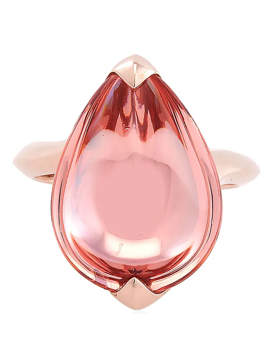 Кольцо Baccarat 'Fleur De Psydelic' с розовым кристаллом — изображение 1 из 5, оттенок золотистый