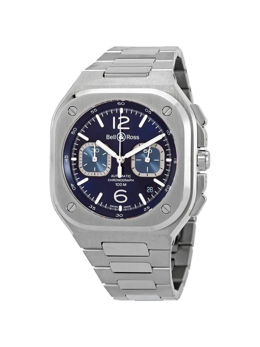 Мужские часы Bell and Ross Br 05 Chrono Chronograph с автоматическим циферблатом и синим — изображение 1 из 3