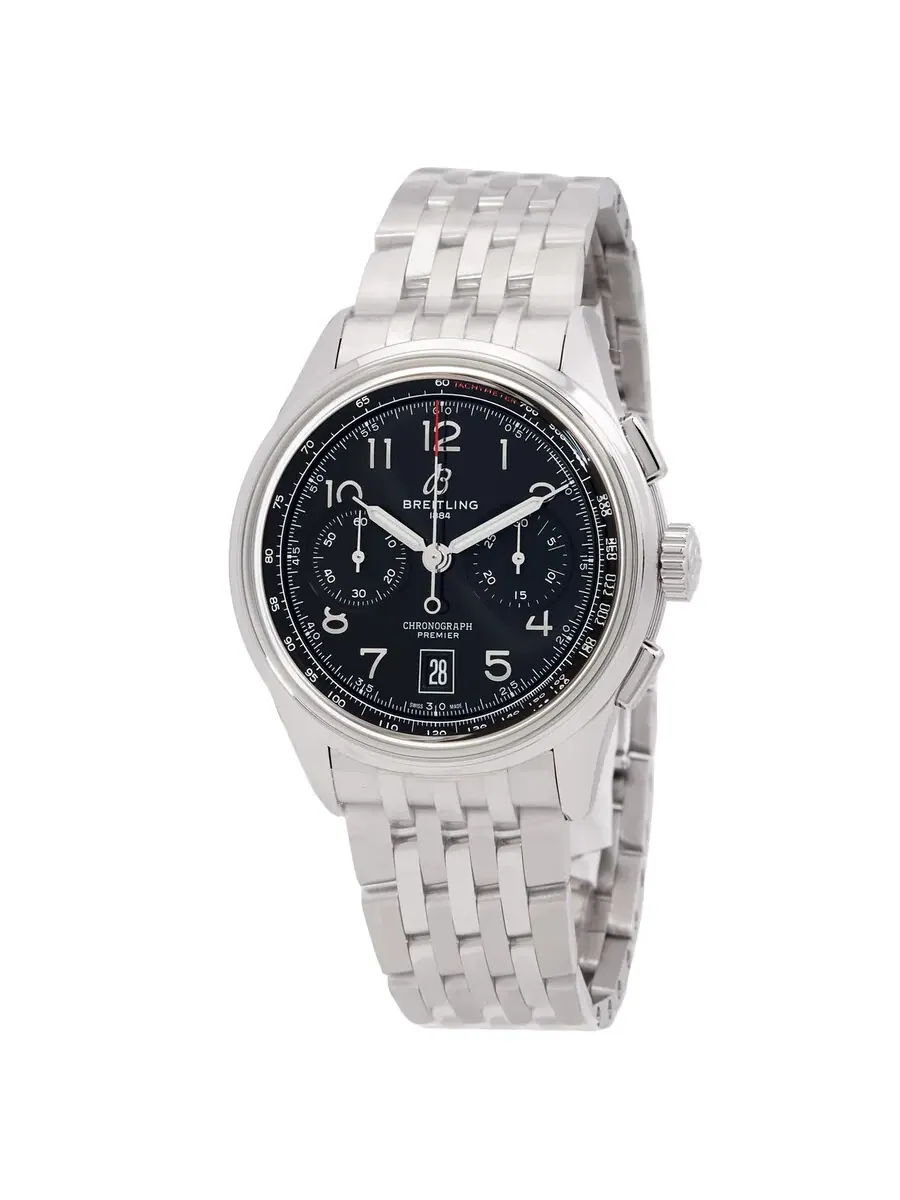Мужские часы Breitling Premier B01 Chronograph 42 Automatic с черным циферблатом AB0145221B1A1 — изображение 1 из 4