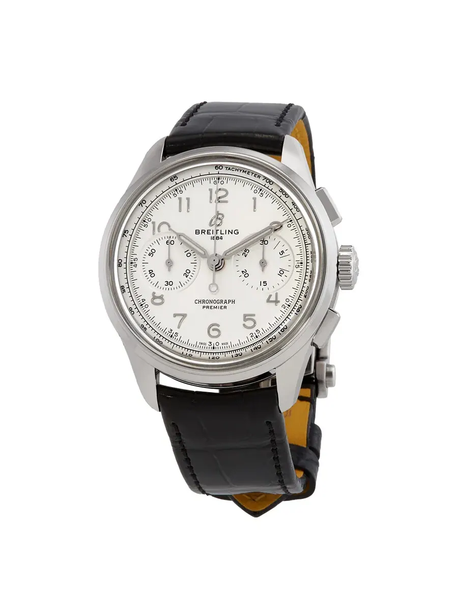 Часы Breitling Premier B09 Heritage Chronograph 40 мм с ручным заводом, белый циферблат, унисекс — изображение 1 из 3