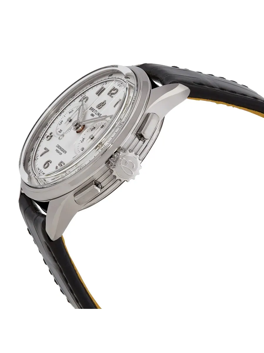 Часы Breitling Premier B09 Heritage Chronograph 40 мм с ручным заводом, белый циферблат, унисекс — изображение 2 из 3