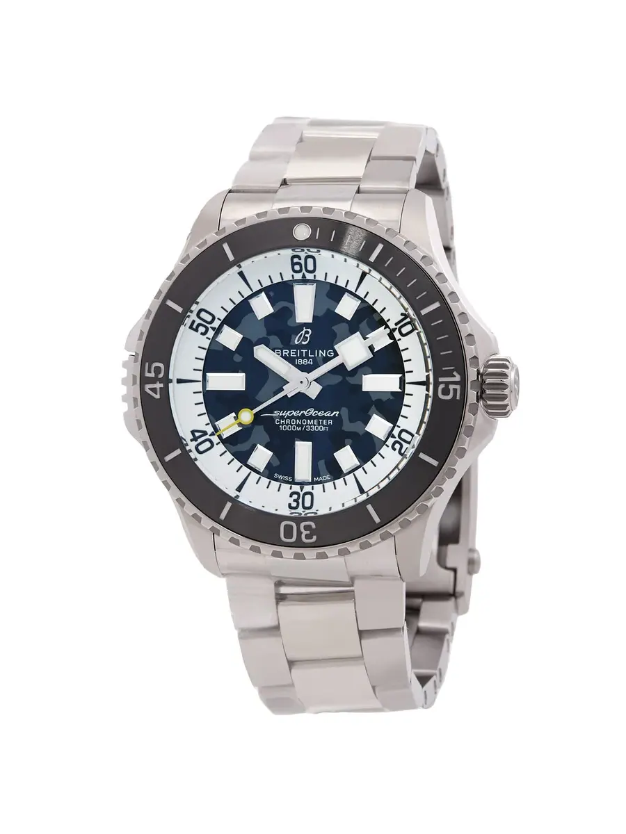 Мужские часы Breitling Superocean 46 мм с автоматическим заводом, супердайвер, камуфляжный — изображение 1 из 4