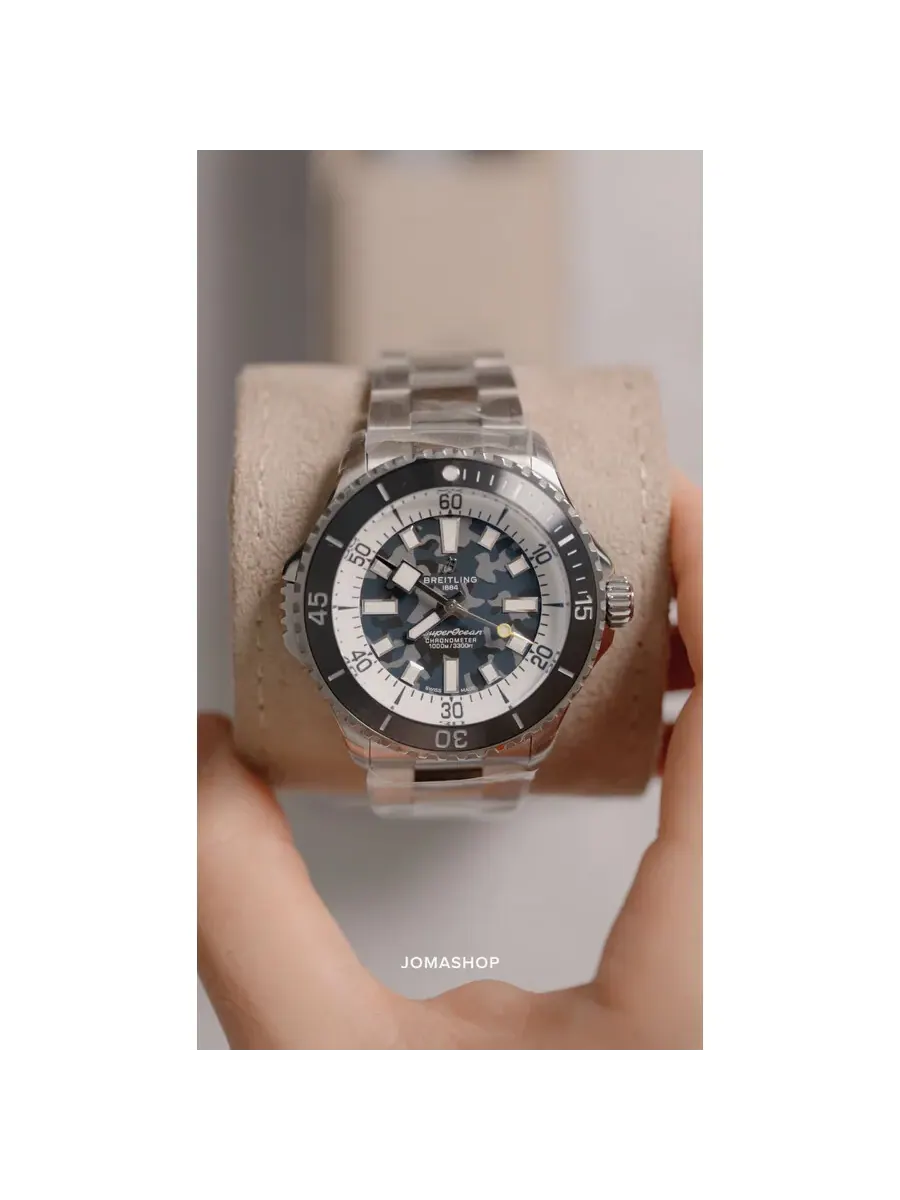 Мужские часы Breitling Superocean 46 мм с автоматическим заводом, супердайвер, камуфляжный — изображение 4 из 4