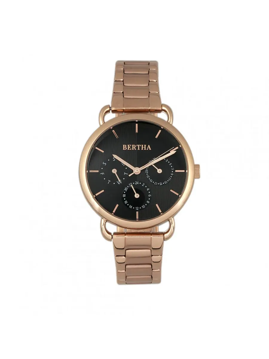 Женские часы Bertha Gwen Black Dial BR8303