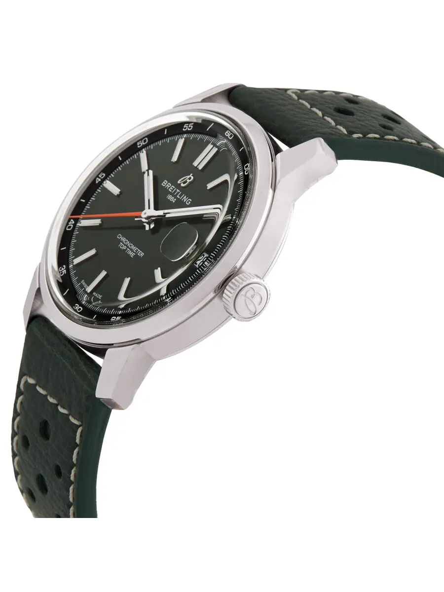 Часы Breitling Top Time B31 с ручным заводом, хронометр, зеленый циферблат, мужские AB3113171L1X1 — изображение 2 из 3