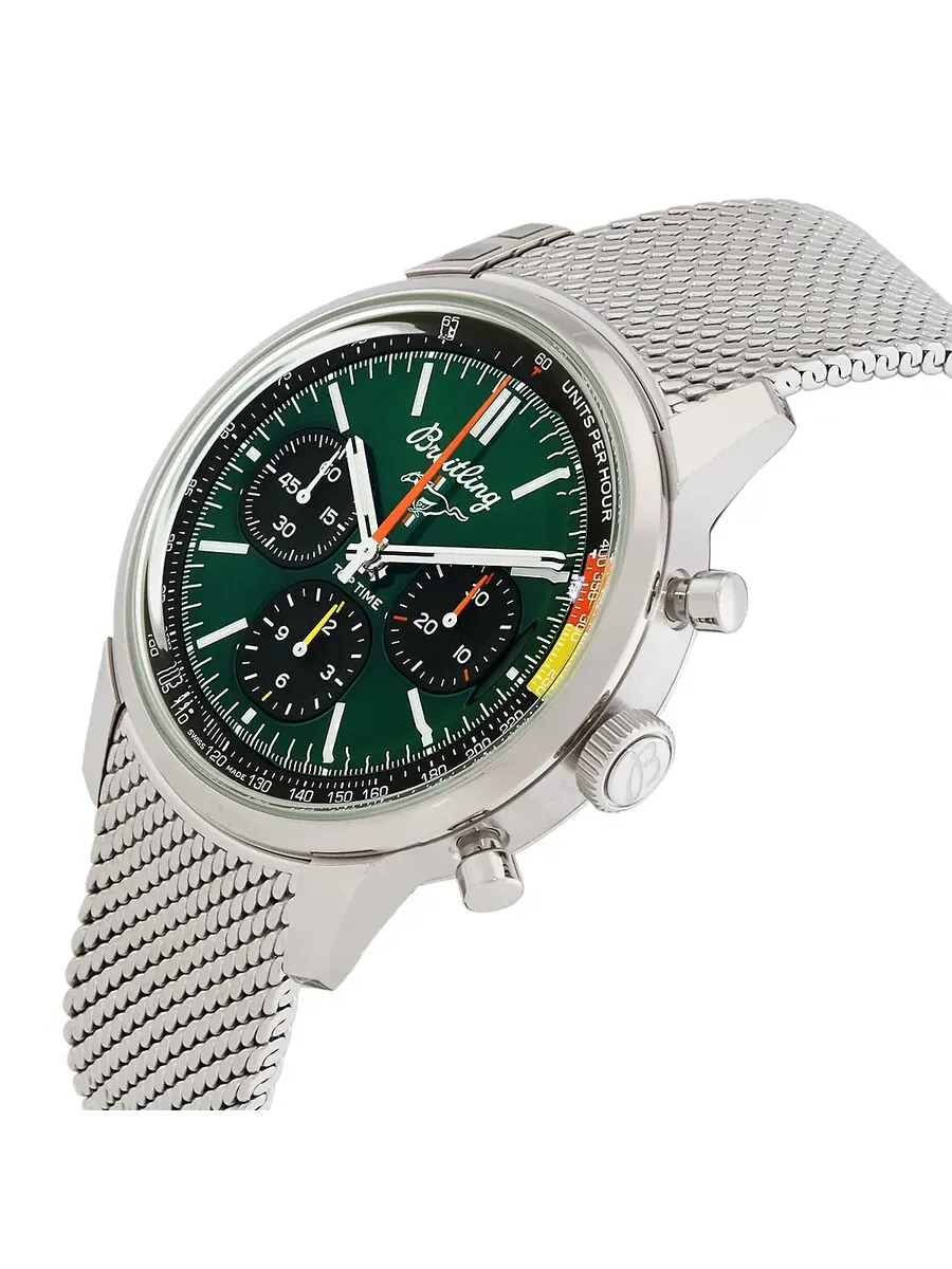 Часы Breitling Top Time B01 Ford Mustang Хронограф Автоматический Хронометр Зеленый циферблат — изображение 2 из 5