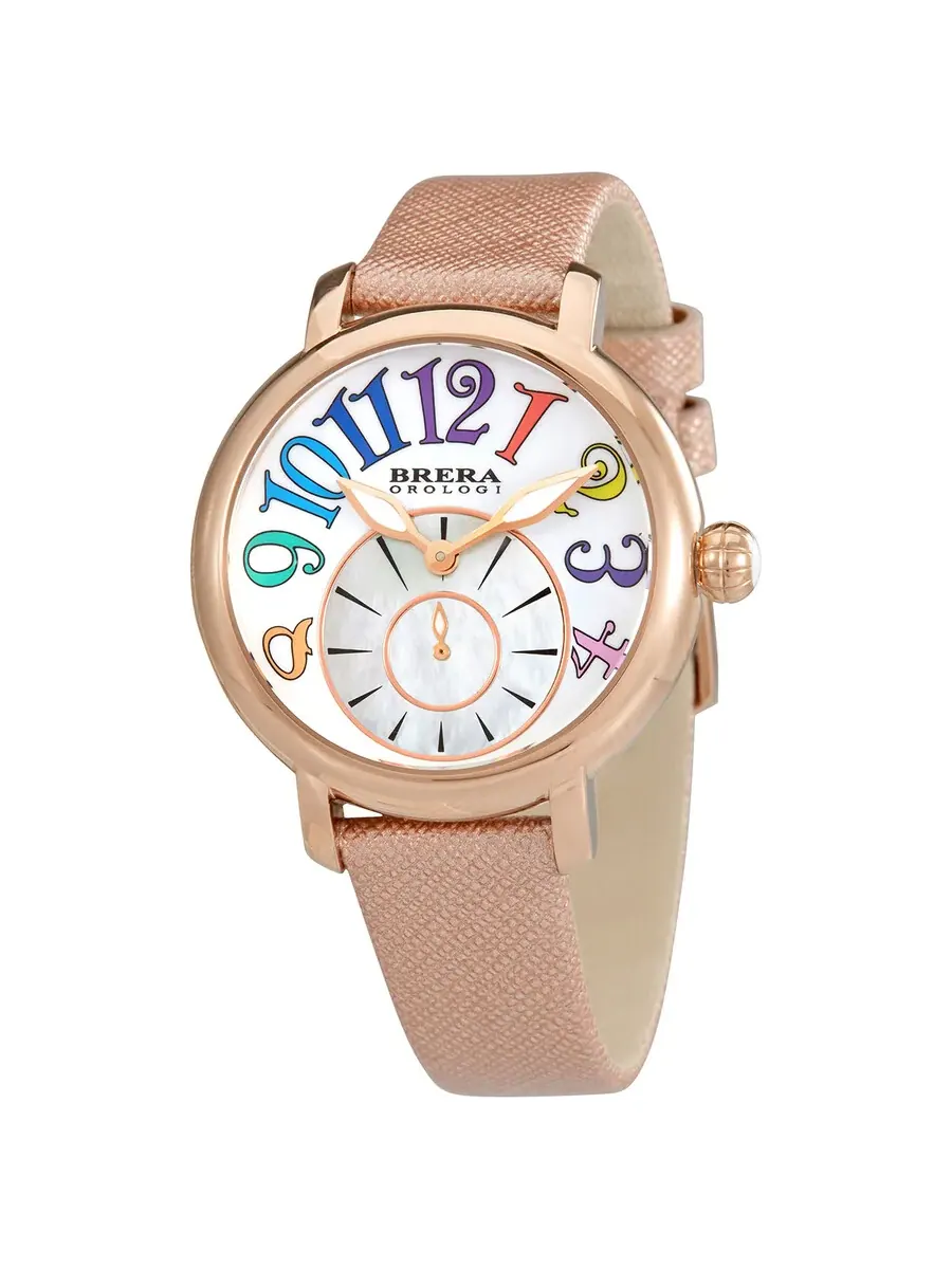 Женские часы Brera Orologi Valentina Modern Quartz с белым циферблатом BRVAMO3802-RGD-SAF — золотистый