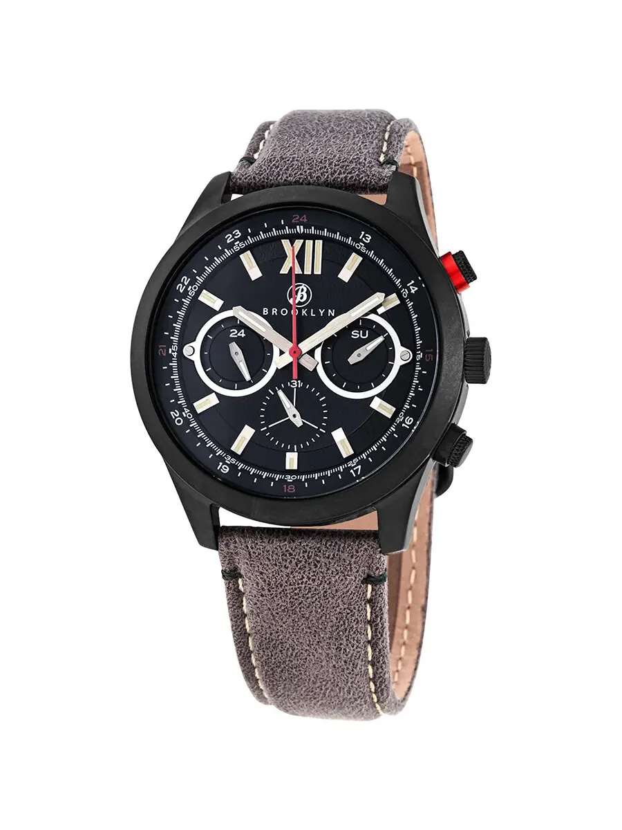 Мужские часы Brooklyn Watch Co. Stuyvesant Quartz с зеленым циферблатом BW-8128-GQ-08-GRY — черный