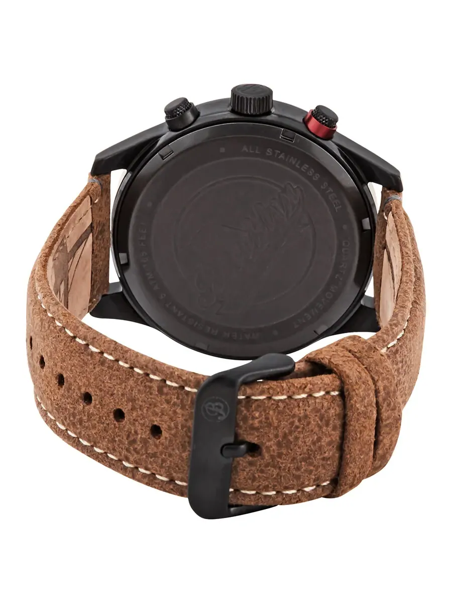 Мужские кварцевые часы Brooklyn Watch Co. Stuyvesant с черным циферблатом, модель BW-8128-BQ-01-LBRW — изображение 3 из 7