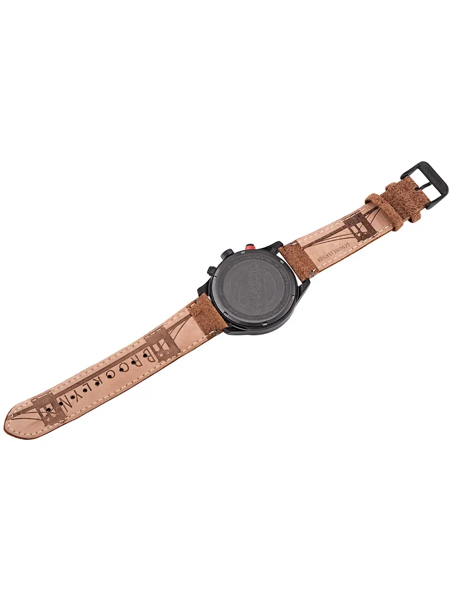 Мужские кварцевые часы Brooklyn Watch Co. Stuyvesant с черным циферблатом, модель BW-8128-BQ-01-LBRW — изображение 7 из 7