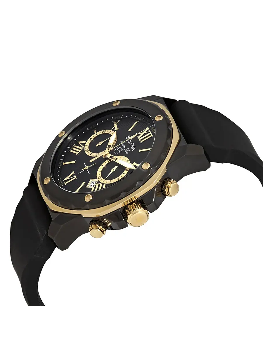 Мужские часы Bulova Marine Star Chronograph с черным циферблатом 98B278 — изображение 2 из 3, оттенок черный