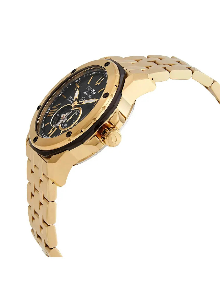 Мужские часы Bulova Marine Star с автоматическим механизмом и черным циферблатом 98A273 — изображение 2 из 3