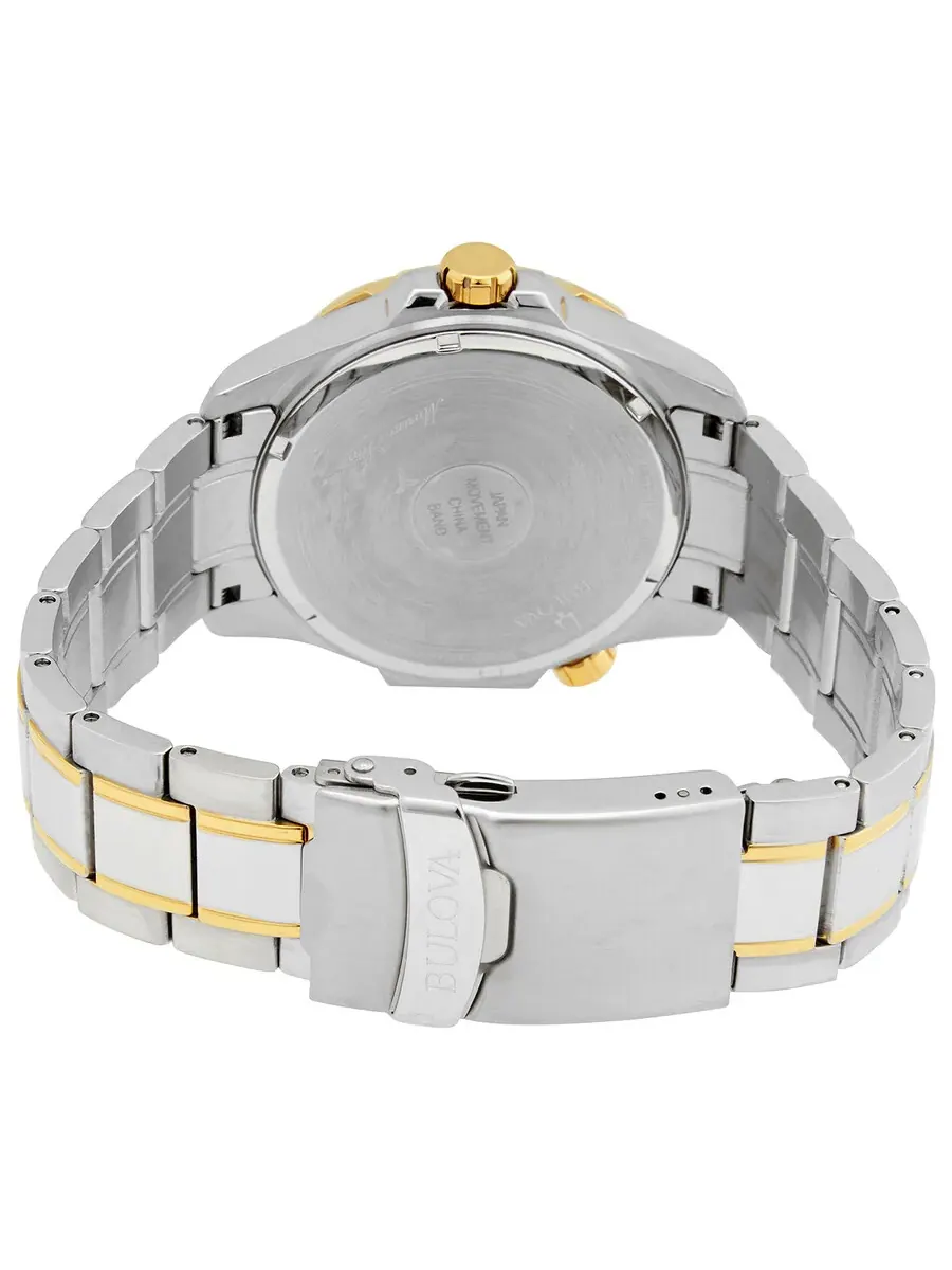 Мужские часы Bulova Marine Star с кварцевым механизмом и синим циферблатом 98B384 — изображение 3 из 3, оттенок золотистый