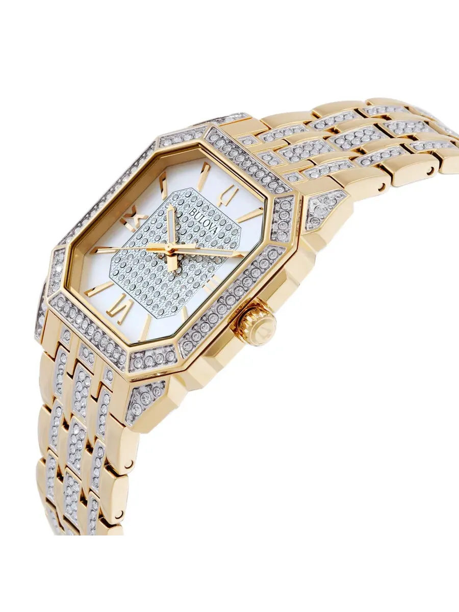 Мужские часы Bulova Octava Quartz с серебристым циферблатом 98A295 — изображение 2 из 3, оттенок золотистый