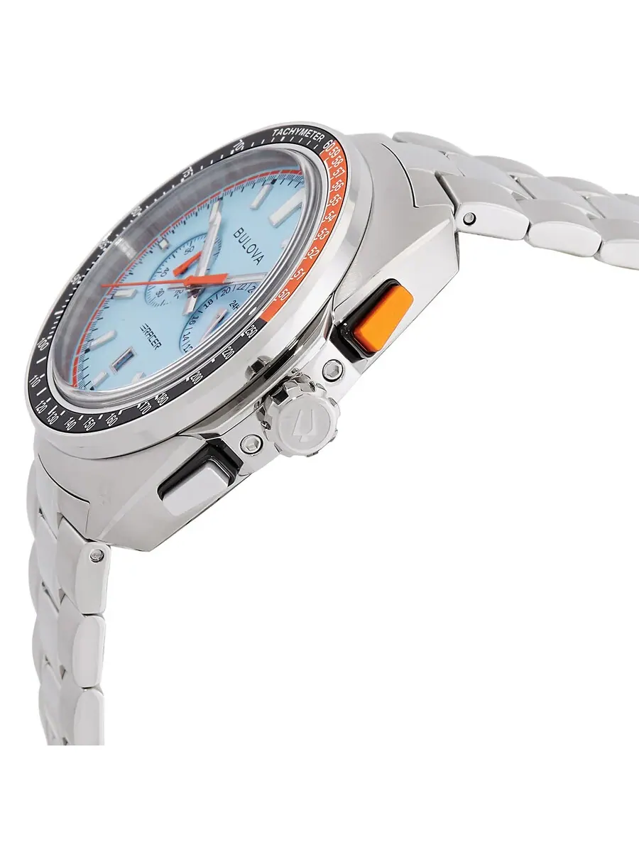 Мужские часы Bulova Racer с хронографом, кварцевым механизмом и синим циферблатом 98B432 — изображение 2 из 3