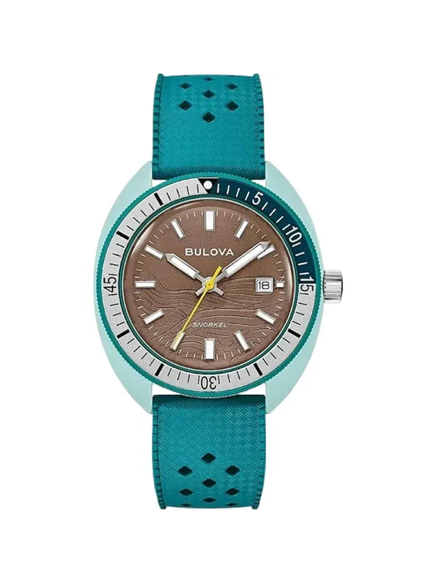 Мужские часы Bulova Snorkel Sea Turtle Quartz 98B446 — изображение 1 из 3, оттенок серый зеленый