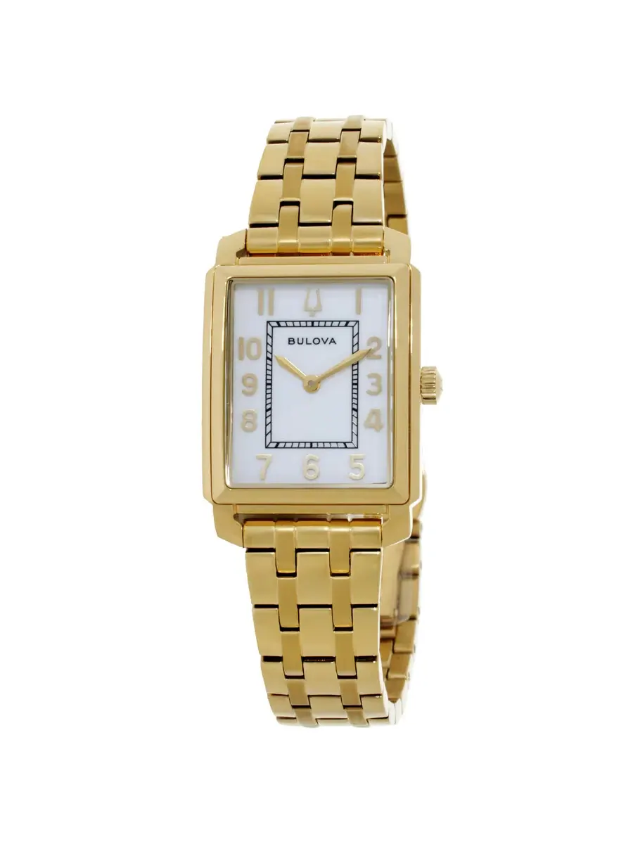 Женские часы Bulova Sutton Quartz с белым циферблатом 97L186 — изображение 1 из 3, оттенок золотистый