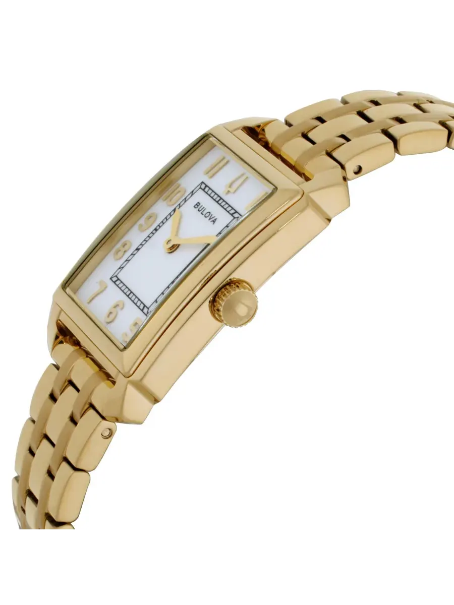 Женские часы Bulova Sutton Quartz с белым циферблатом 97L186 — изображение 2 из 3, оттенок золотистый