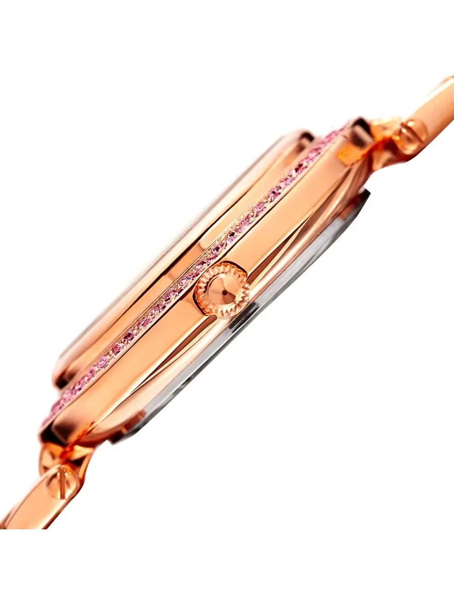 Женские часы Burgi Flower Marker Diamond Crystal Silver Dial BUR179RG — изображение 3 из 4, оттенок розовый золотистый