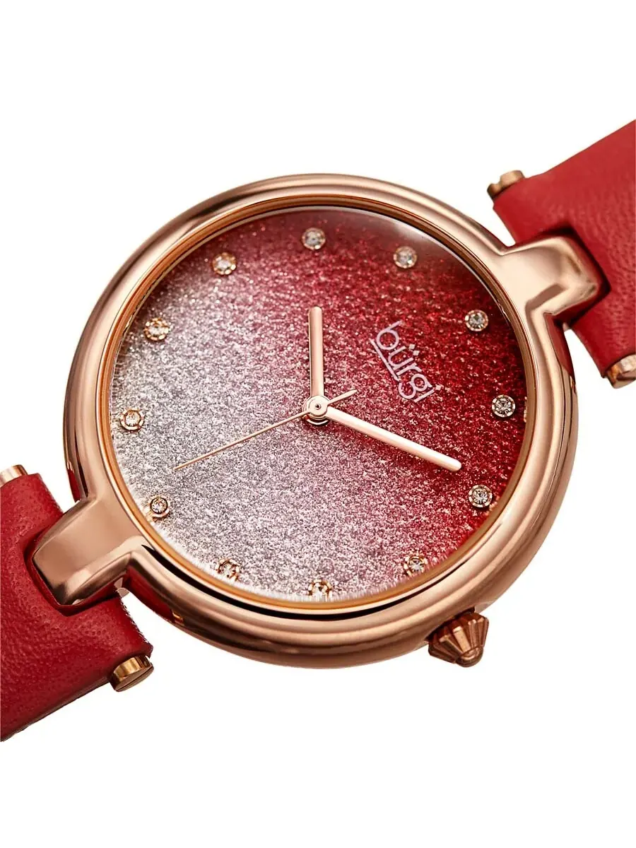 Женские часы Burgi с циферблатом Swarovski с градиентным блеском — изображение 2 из 4, оттенок розовый золотистый