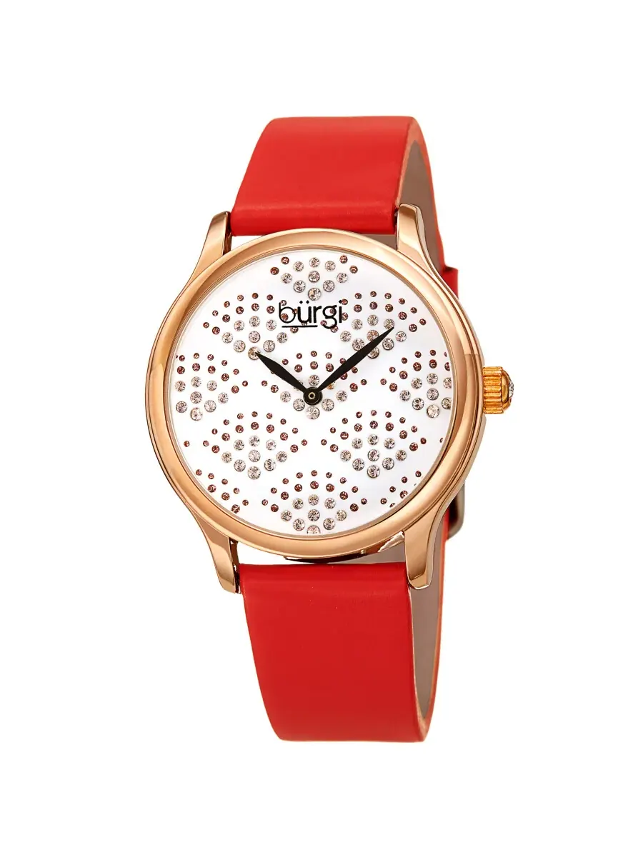 Женские часы Burgi Pebble Style с кварцевым механизмом и белым циферблатом BUR238RD