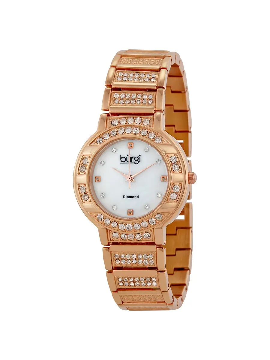 Женские часы Burgi Rose из латуни с золотистым покрытием BUR067RG