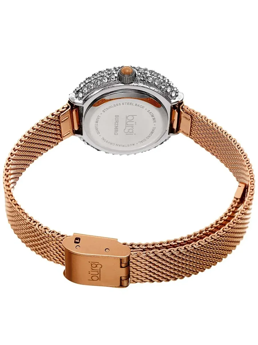 Женские часы Burgi с серебристым циферблатом BUR236RG — изображение 4 из 4, оттенок розовый золотистый