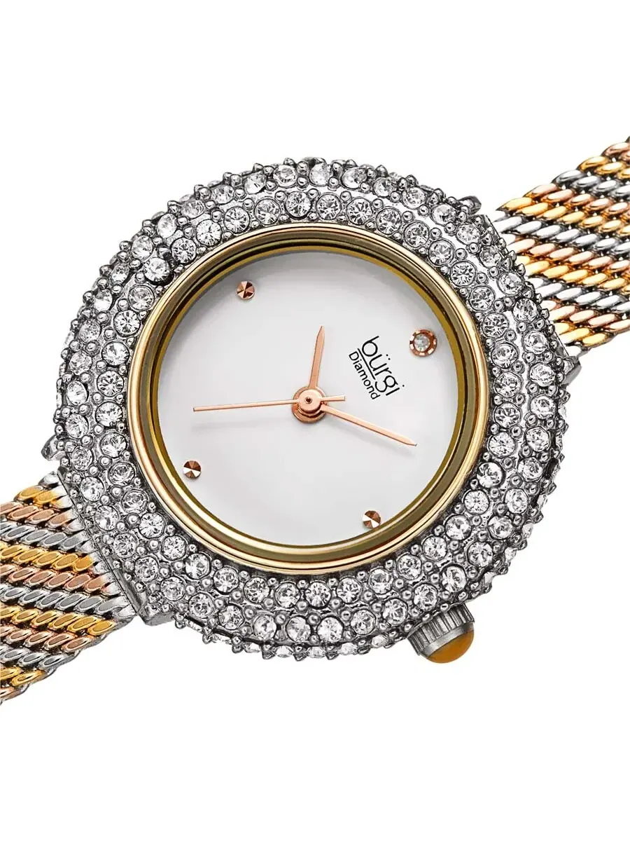 Женские часы Burgi Diamond Crystal BUR236TRI — изображение 2 из 4, оттенок золотистый