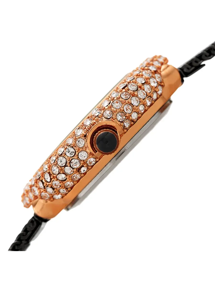 Женские часы Burgi Swirl Quartz Diamond с черным циферблатом BUR259BK — изображение 3 из 4, оттенок розовый золотистый