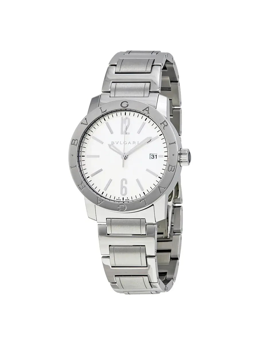 Мужские часы Bvlgari Bvlgari Automatic с серебристым опалиновым циферблатом 102110 — серебристый
