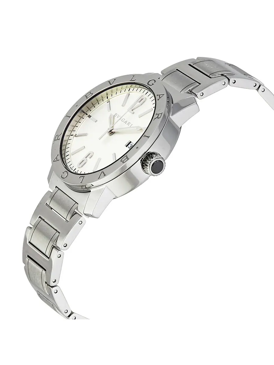 Мужские часы Bvlgari Bvlgari Automatic с серебристым опалиновым циферблатом 102110 — изображение 2 из 3