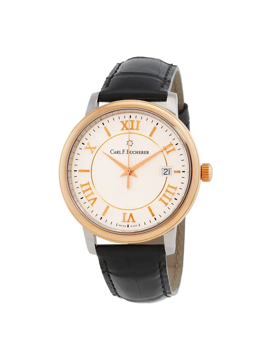 Мужские часы Carl F. Bucherer Adamavi 39 мм с автоматическим механизмом и серебристым циферблатом — серебристый