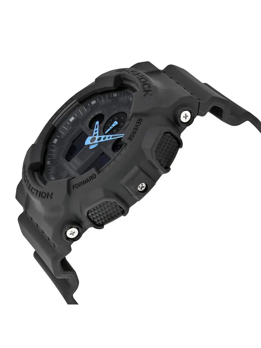 Мужские часы Casio G Shock с серым цифровым циферблатом и корпусом из смолы GA100C-8ACR — изображение 2 из 3, оттенок серый