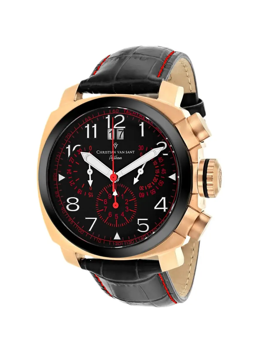Мужские часы Christian Van Sant Grand Python Chronograph Quartz с черным циферблатом CV3AU8 — изображение 1 из 1