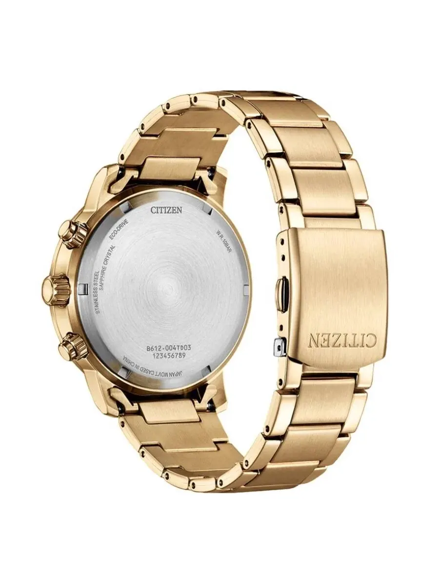 Мужские часы Citizen Eco-Drive с хронографом и синим циферблатом CA0843-89L — изображение 2 из 2, оттенок розовый золотистый