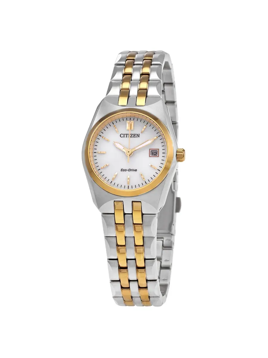 Женские часы Citizen Eco-Drive Corso с серебристым циферблатом EW2299-50A — изображение 1 из 3, оттенок золотистый
