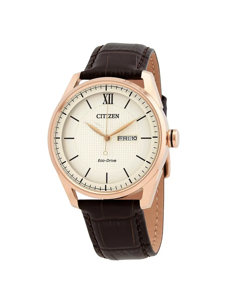 Мужские часы Citizen Eco-Drive Classic с кремовым циферблатом AW0082-01A — изображение 1 из 3, оттенок розовый золотистый