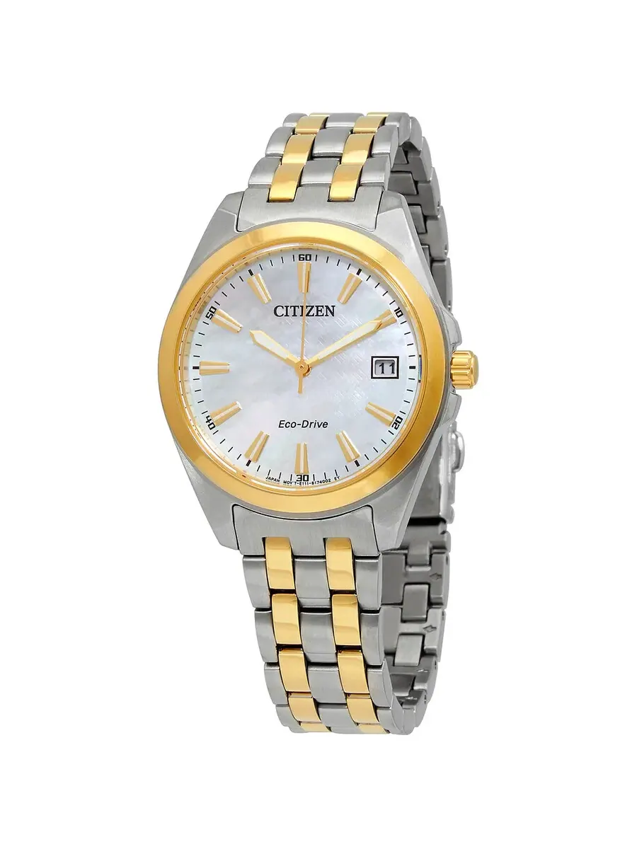 Женские часы Citizen Eco-Drive с перламутровым циферблатом и двухцветным корпусом EO1224-54D — изображение 1 из 3