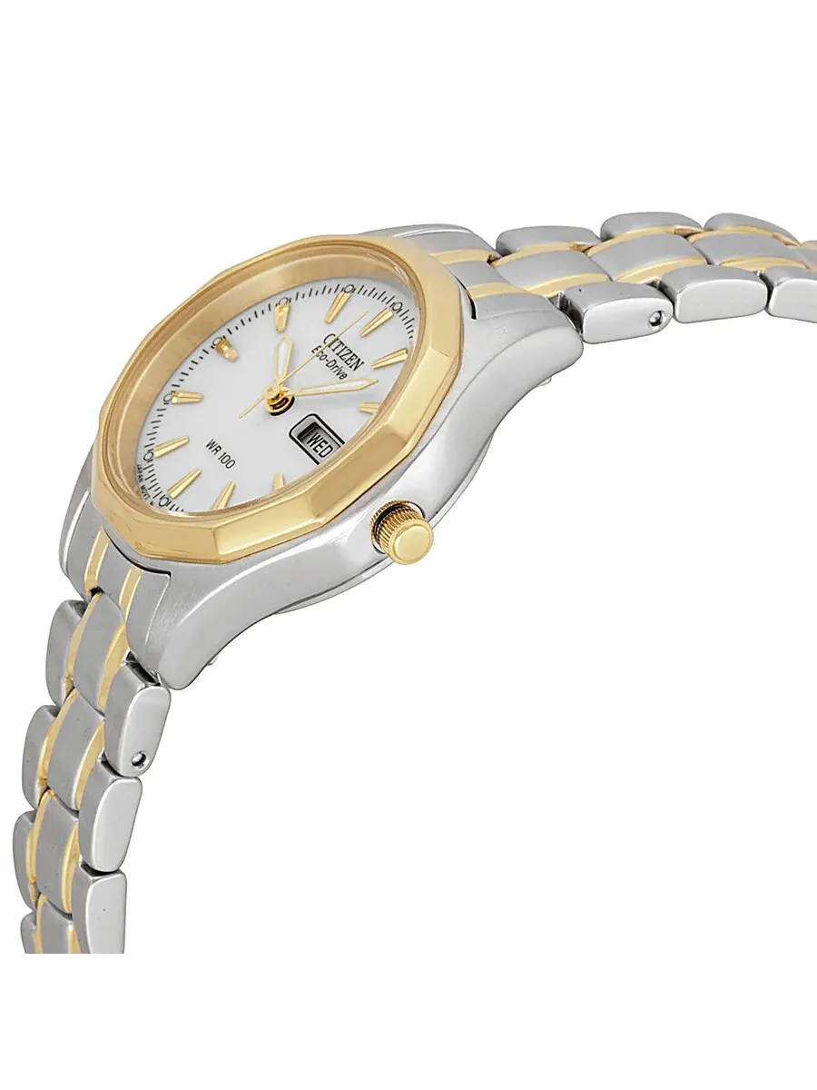 Женские часы Citizen Eco-Drive Sport с белым циферблатом и двухцветным корпусом EW3144-51A — изображение 2 из 4