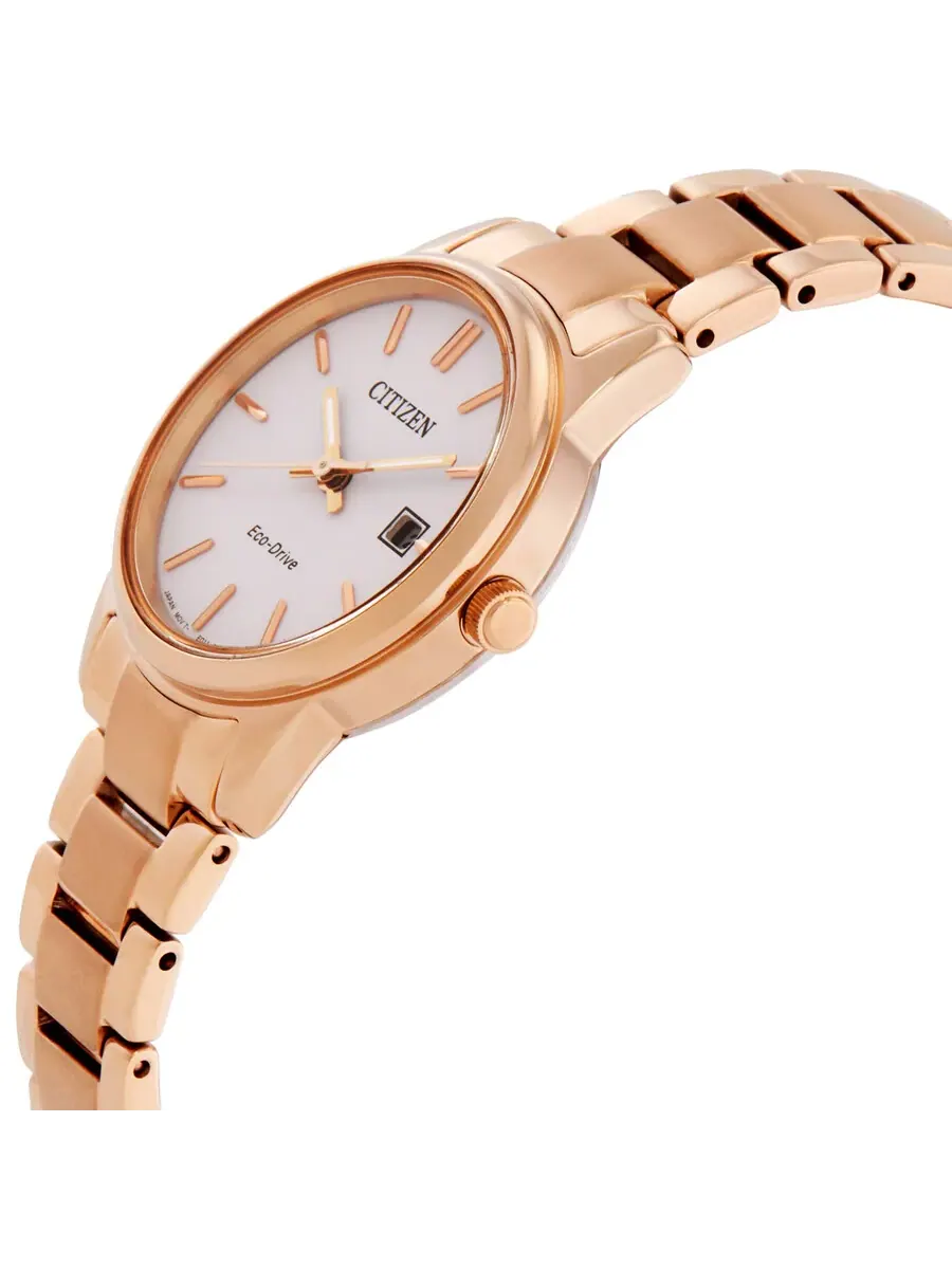 Женские часы Citizen Eco-Drive с белым циферблатом EW2313-93A — изображение 2 из 3, оттенок золотистый