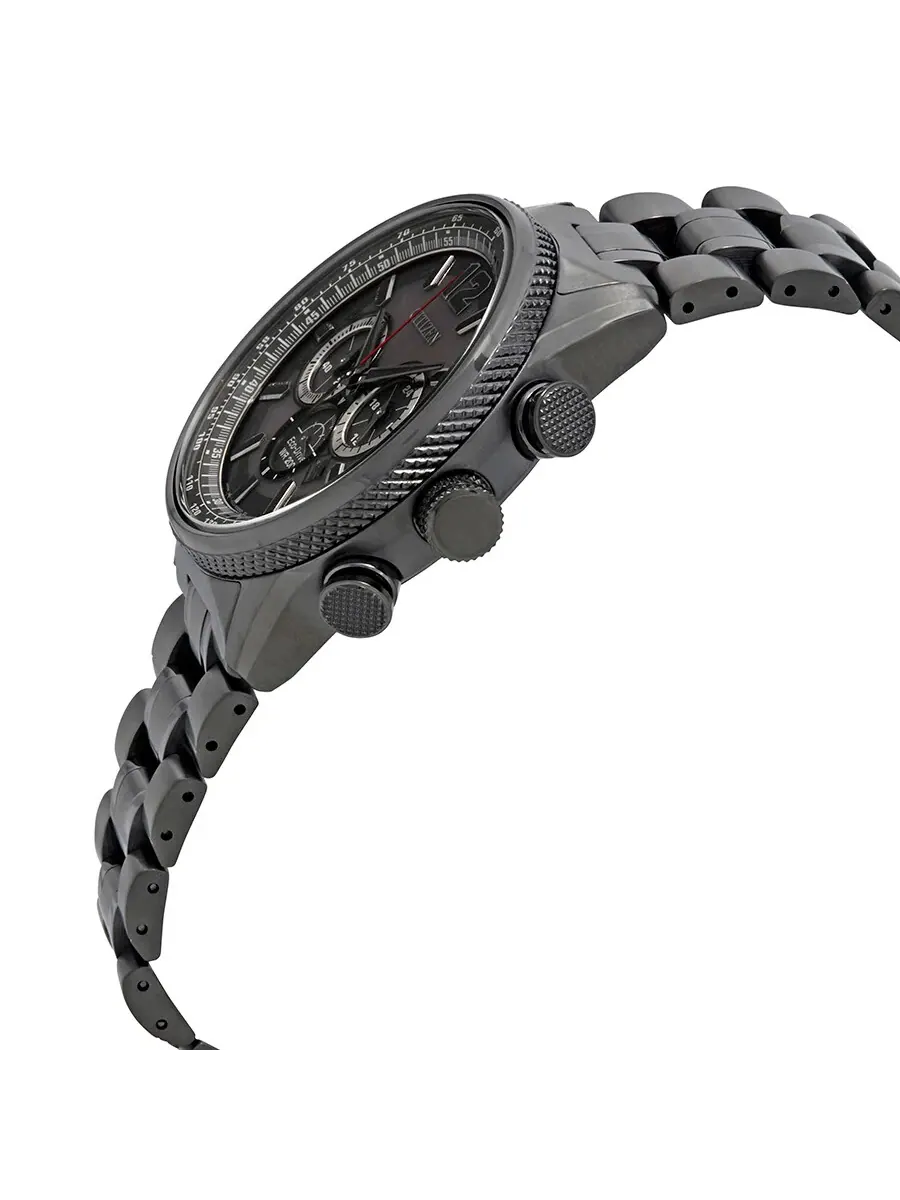 Мужские часы Citizen Nighthawk Chronograph с угольно-серым циферблатом CA4377-53H — изображение 2 из 3, оттенок серебристый