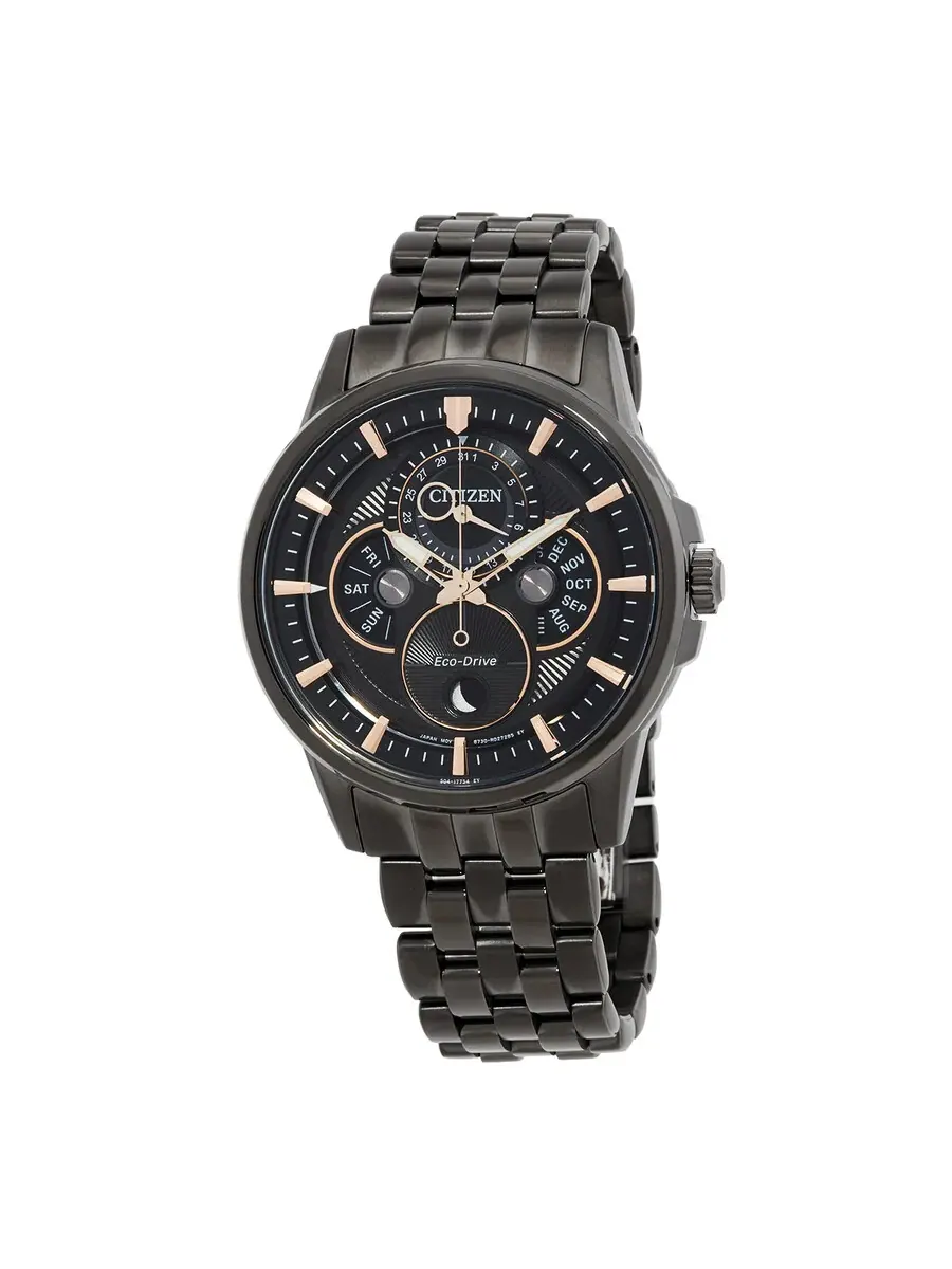 Мужские часы Citizen Calendrier Multifunction с черным циферблатом и черным покрытием BU0057-54E — изображение 1 из 3
