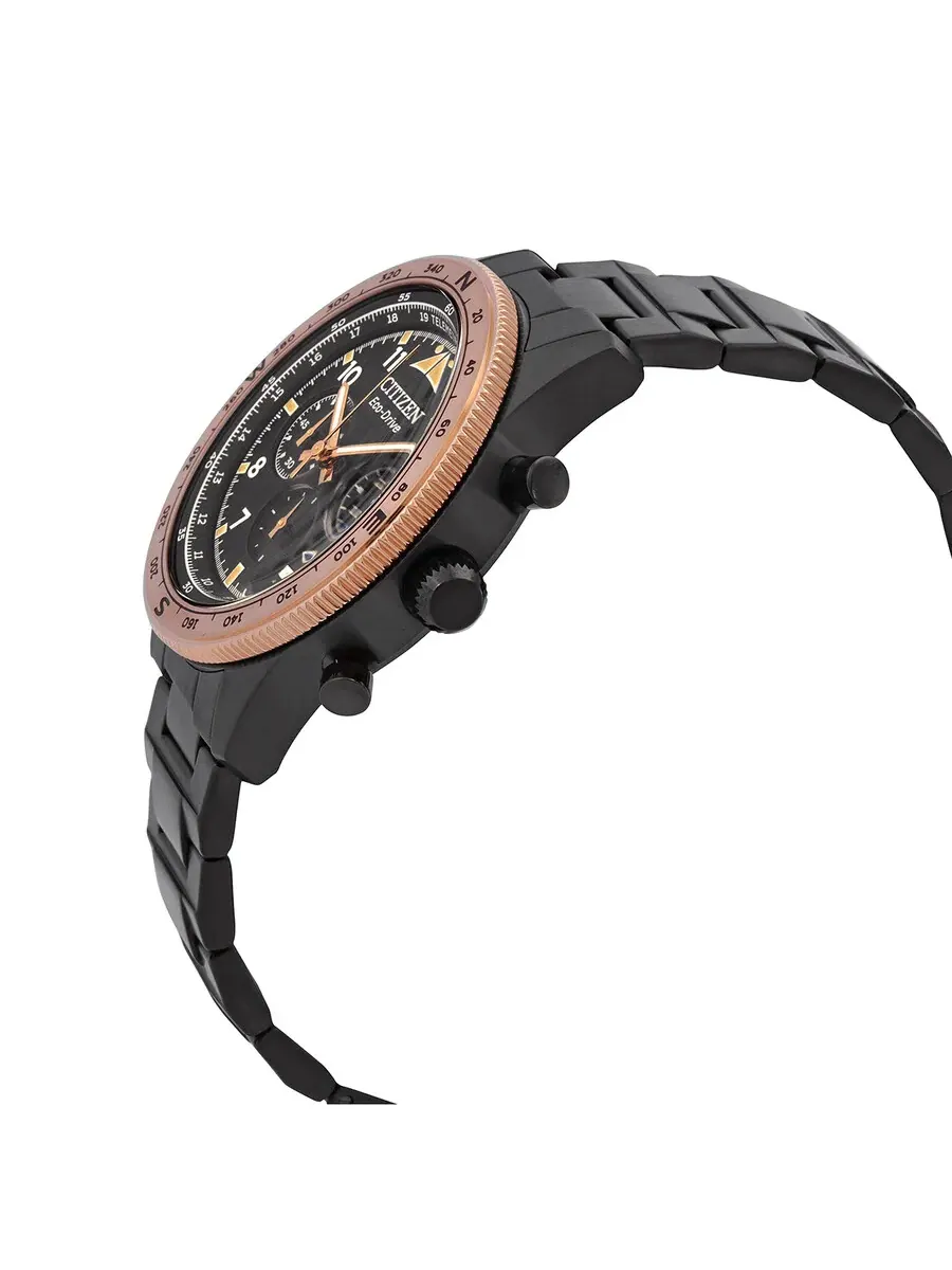 Мужские часы Citizen Chronograph Eco-Drive с черным циферблатом CA4556-89E — изображение 2 из 3, оттенок розовый золотистый